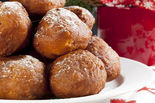 Oliebollen, similar to doughnut holes, a tradition sweet treat in the Netherlands around Christmas