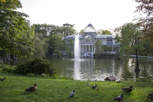 Crystal palace monument in Retiro's park in Madrid