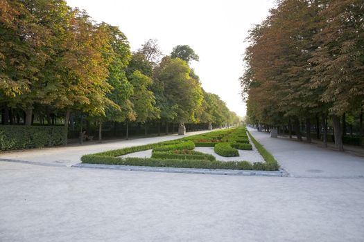 Walk avenue in retiro's park in Madrid