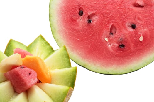 melon fruit filling varied and average watermelon isolated with clipping path included