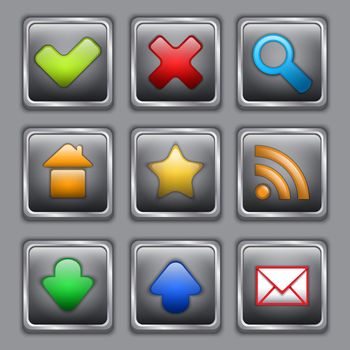 Graphic web icon set. Vector illustration