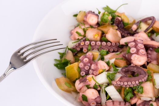 Salad with Octopus and Vegetables.