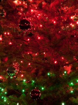 Ball pendant on holiday Christmas tree 