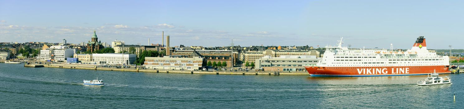 The panorama  view of Helsinki harbor. Taken on August 2012.