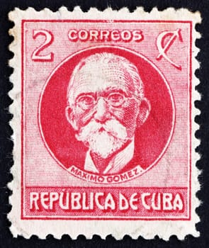 CUBA - CIRCA 1917: a stamp printed in the Cuba shows Maximo Gomez, General, circa 1917
