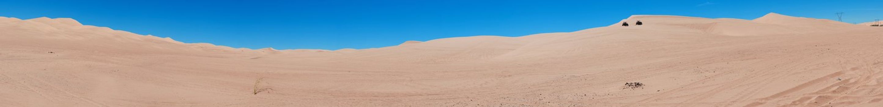 A panoramic shot of the endless sand dunes in California just east of Yuma, Arizona