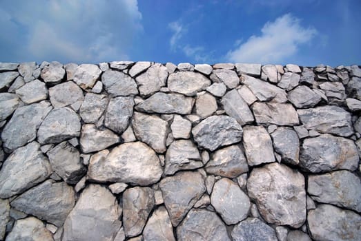 Sky and Stone wall background