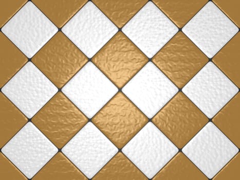 Brown and whitle tiles