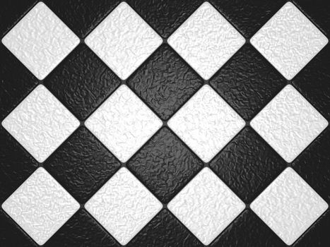 Black and white tiles with granular noise