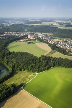 An image of a flight over the bavarian landscape