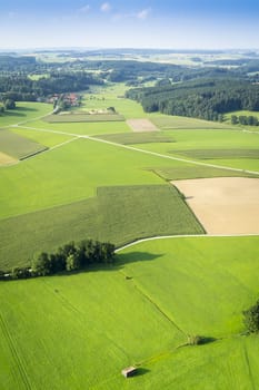 An image of a flight over the bavarian landscape