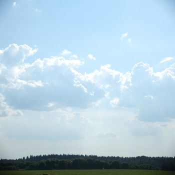  green field under blue sky