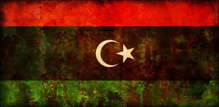 some old vintage flag of african country libya