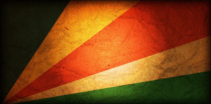 some old vintage flag of african country seychelles