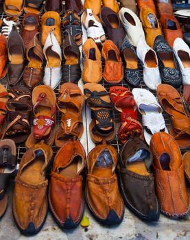 Shoes for sale on a tunisian street - Djerba