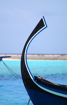 Detail of famous Maldivian fishing ship Dhoni