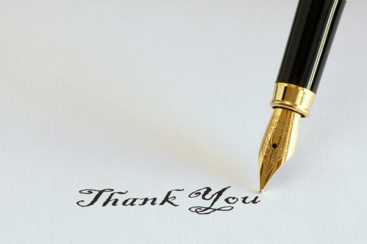 Thank you message written with fountain pen