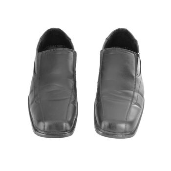 Men's black shoes on a white background