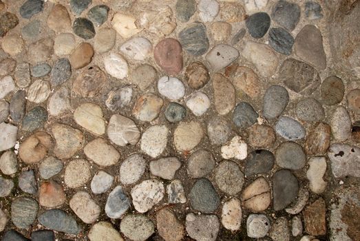 Ancient castle pave made of stone blocks