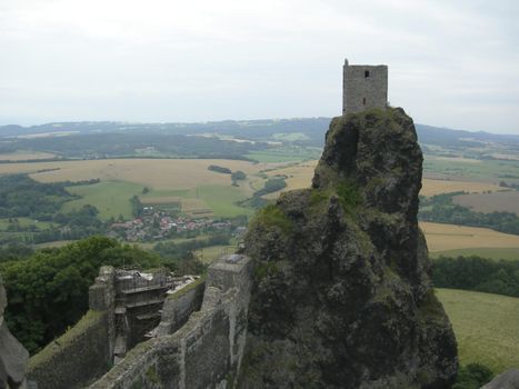 Trosky Castle (Czech: Hrad Trosky) is a castle ruin located some 10 km south of Semily, Liberec Region, Czech Republic