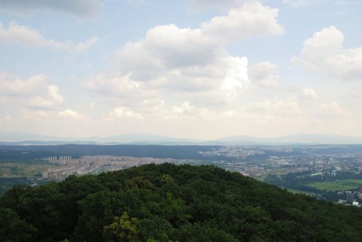  View at the Slovakian City of Kosice from the hill