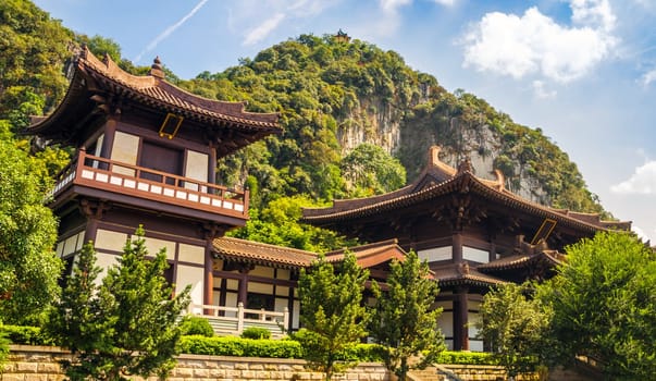 Chinese style building in a public park, Guilin, China