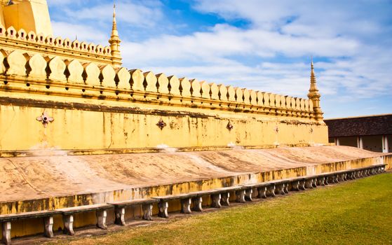 Walls of the temple in Laos country