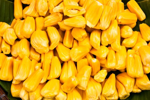 Jack fruit basket placed in the market place.