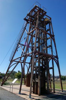 Gold mine monument in park, Cobar town, Australia