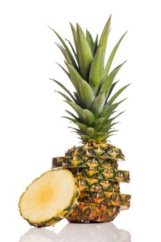 Healthy eating pineapple fruit food white isolated