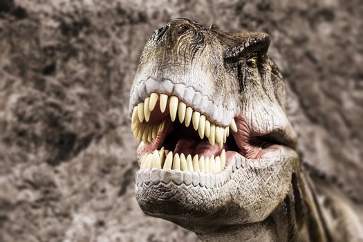 Tyrannosaurus - prehistoric era dinosaur showing his toothy mouth