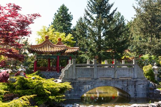 Photo of granite Bridge in a Chinese Temple.