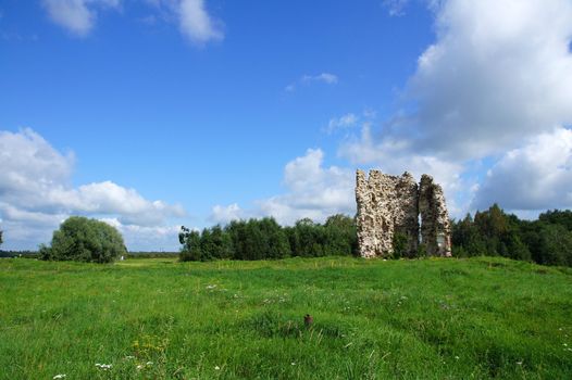  Estonia. Laiuse. Ruins of a castle on a background of the sky