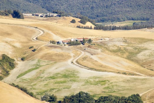 view of typical Tuscany landscape in summer, Italy