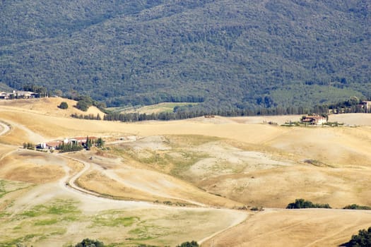 view of typical Tuscany landscape in summer, Italy