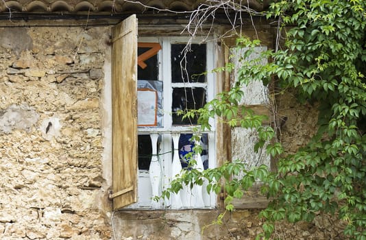 window with shutters, Provence, France