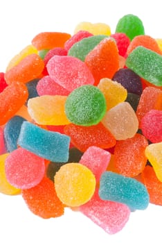 candy fruit on a white background