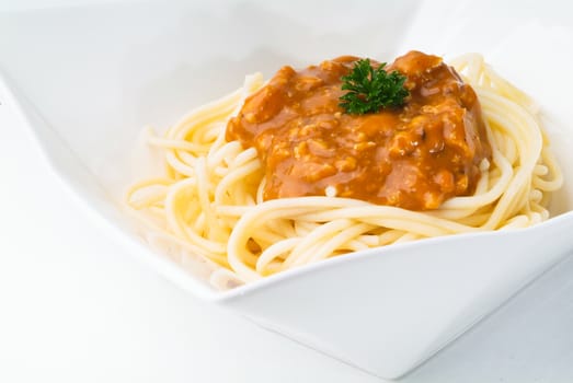 pasta, pasta and chicken in background