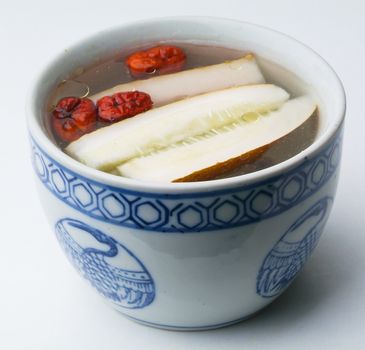 chinese herb soup in pot, Chinese food style