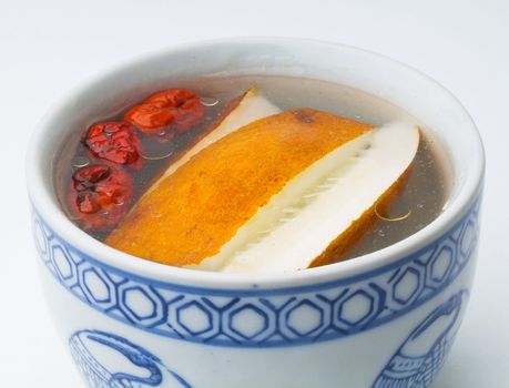 chinese herb soup in pot, Chinese food style
