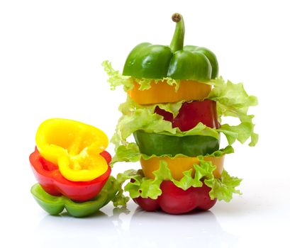 Mixed Bell Pepper, Vegetarian Sandwich, Concept of Healthy Nutrition