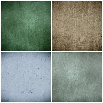 Set of plaster, metal, concrete wall backgrounds textured