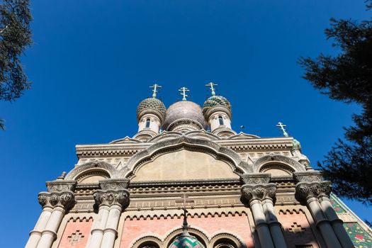 Russian rthodox church in Sanremo on the Italian Riveria ( San Remo Italy )