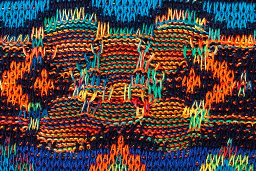 Colorful Sweater Knitting Texture, closeup