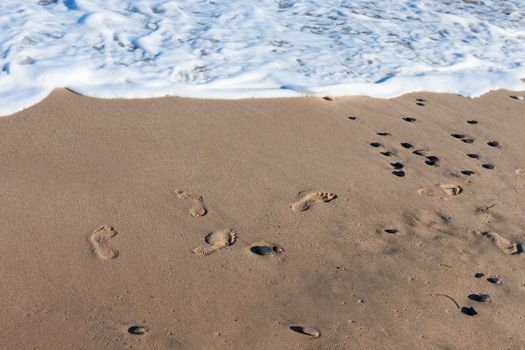 Beach walk on the sand