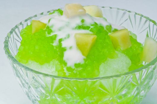 Shaved Ice dessert with Fresh fruits