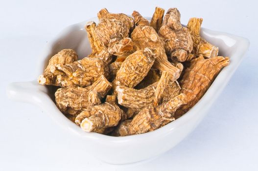 ginseng. Dried Ginseng On Background