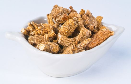 ginseng. Dried Ginseng On Background