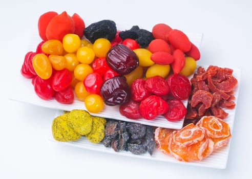 Dried fruits isolated on white