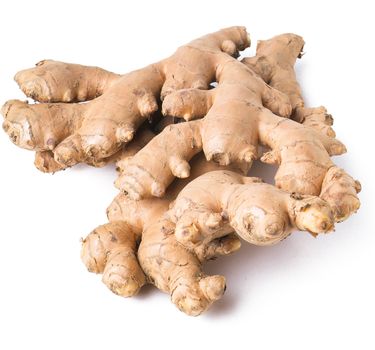 Ginger. Ginger root on background